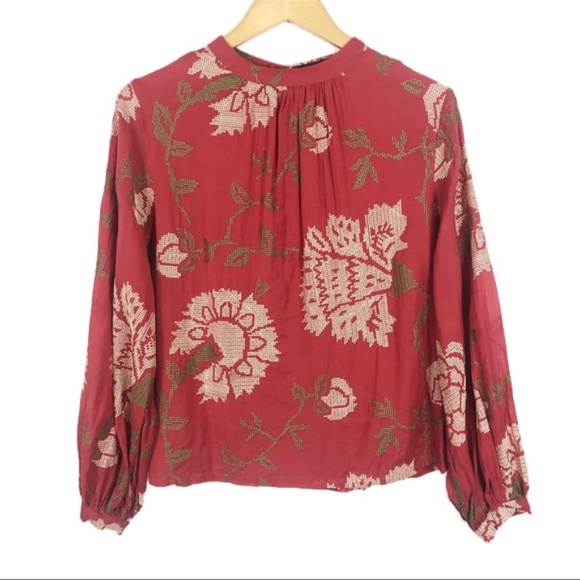 Anthropologie Rhododendron Blouse Balloon Sleeve Size 10 - Picture 1 of 2